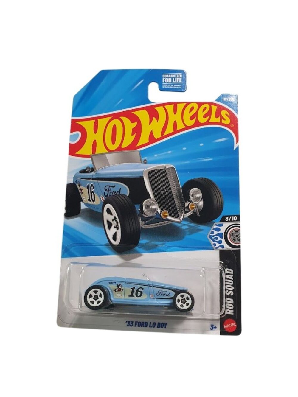 Hot Wheels Rod Squad 33 Ford Lo Boy Light Blue Diecast Model 119/250 Collectible
